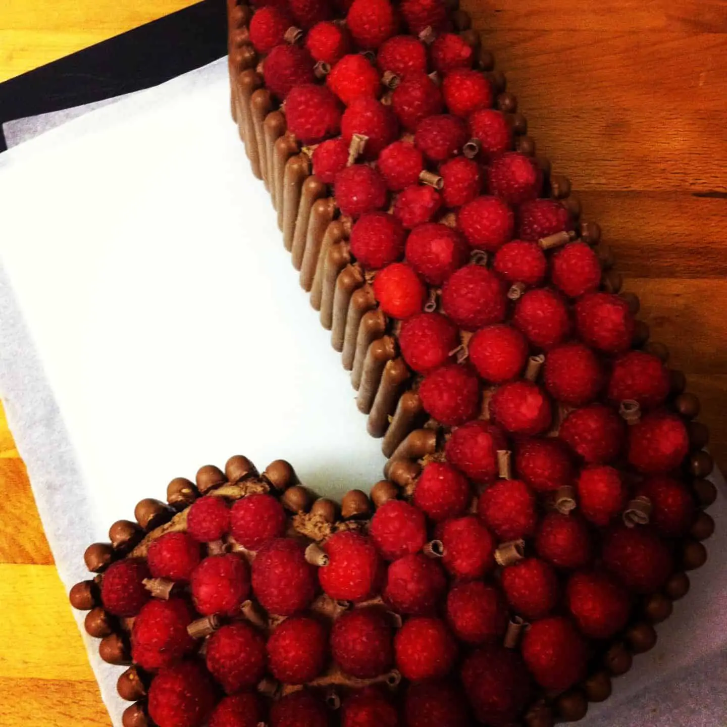 J-shaped Chocolate cake