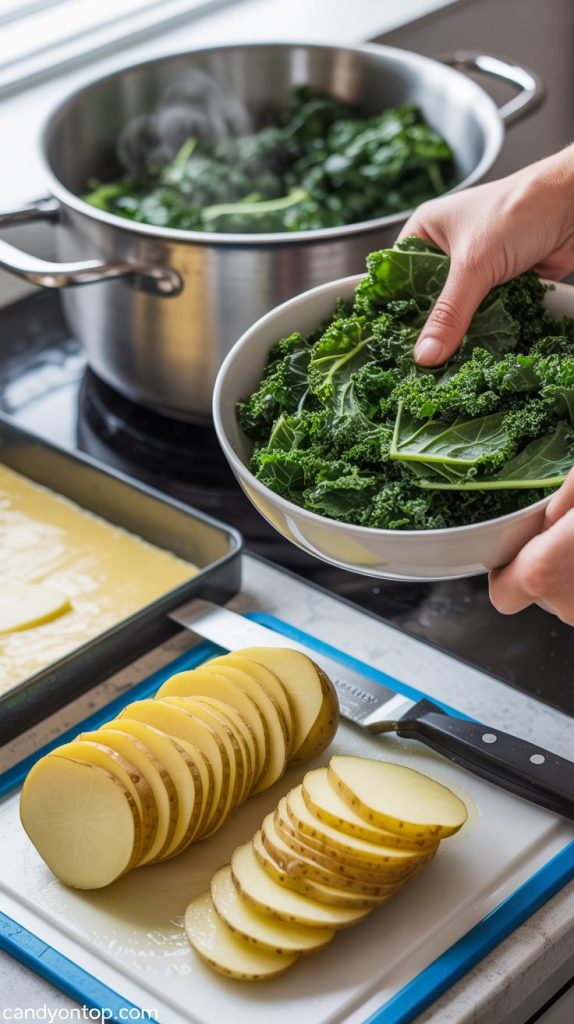 Step1–Prep Potatoes & Kale