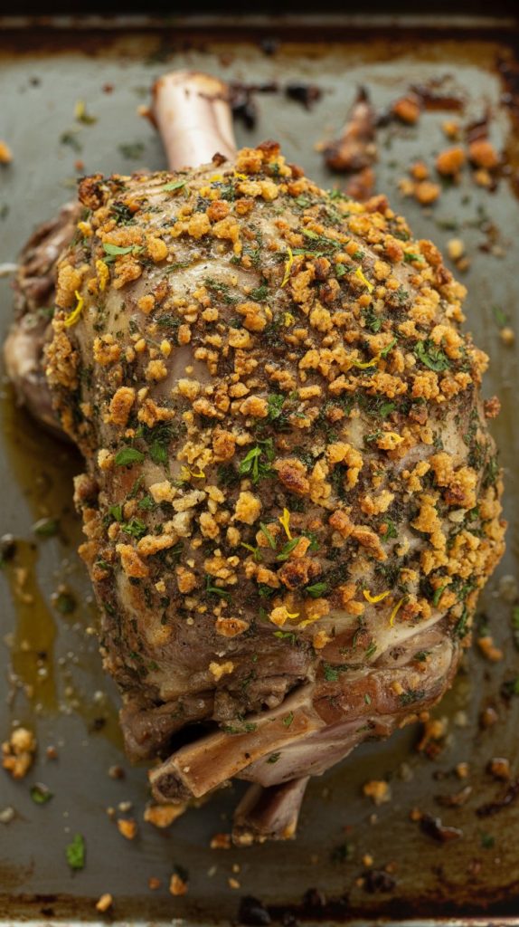 Herb-Crusted Finish lamb shoulder